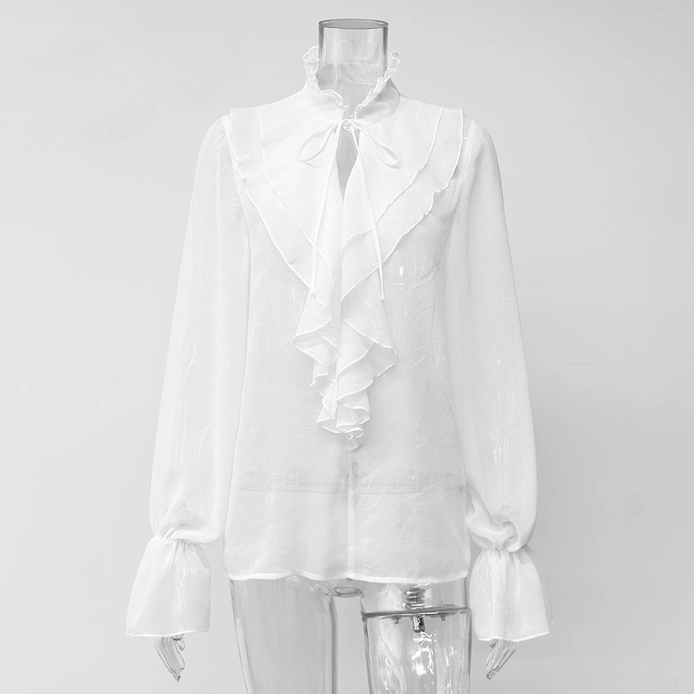 Zara Autumn Ruffle Sheer Blouse - Picture 6 of 7